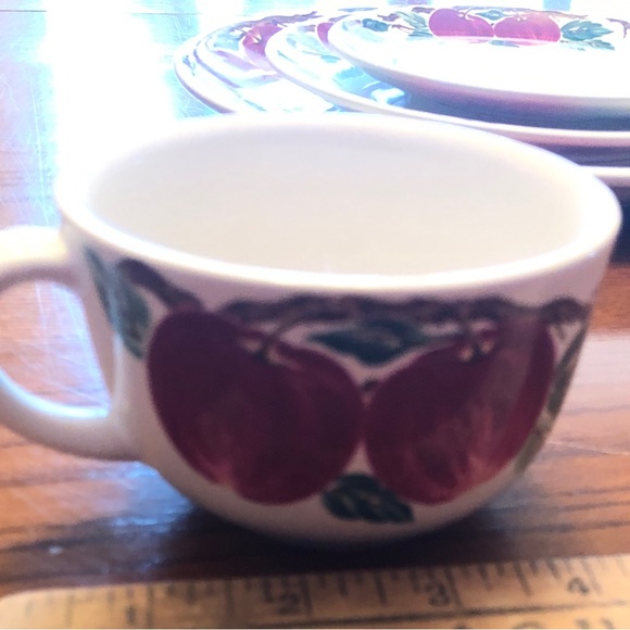 5 pc place setting Cafe Classico, Nancy Calhoun BELLA ROMA country apple design - Picture 7 of 16